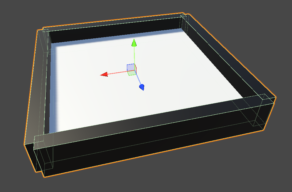 3x3 meter square environment with a white floor and 1 meter high black walls.