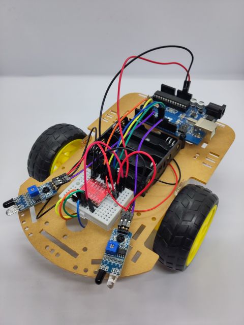 BB2B with infrared sensors, DRV8833 motor controller and an Arduino UNO